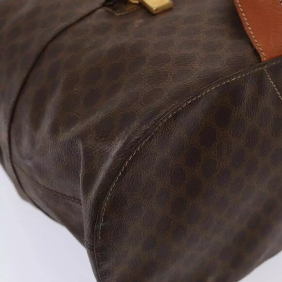 CELINE Macadam Canvas Shoulder Bag PVC Leather Brown - Picture 8 of 16